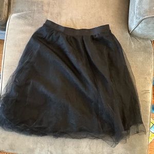 Charlotte Russe Black Tulle Elastic Waist Skirt L